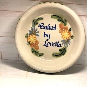 Vintage heavy 9 inch pie stoneware pan.